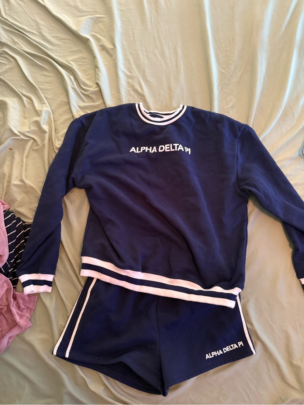 Alpha Delta Pi Navy Sweater & Shorts Set
